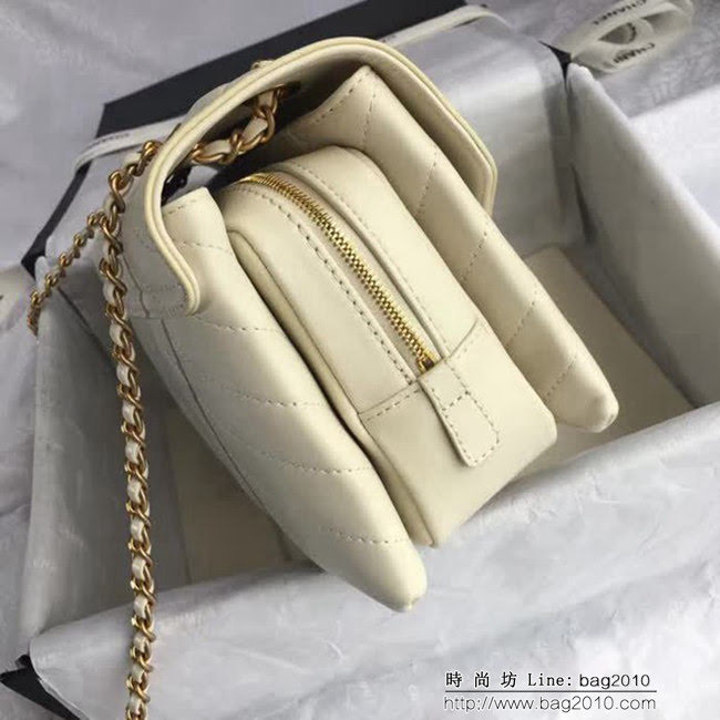 香奈兒CHANEL 57431 2018最新款式 原版皮羊皮單肩斜挎鏈條包 DSC1949